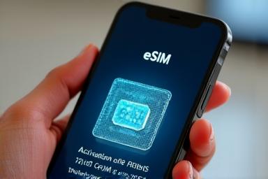 A smartphone displaying an eSIM activation screen.